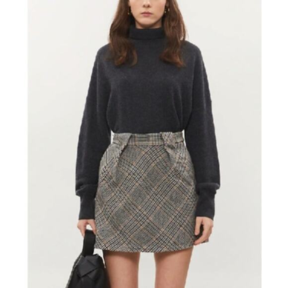 Samsoe Samsoe NEW Intermix Blesa Skirt wool plaid mini Large academia preppy - Picture 1 of 14